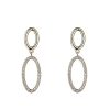 Online Gregory Ladner Double Oval Drop With Cz Earrings Gregory Ladner Limited Edition Gold