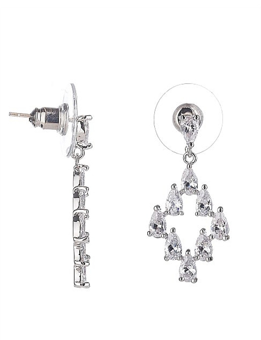 Best Gregory Ladner Cz Diamond Drop Earring Gregory Ladner Limited Edition Rhodium