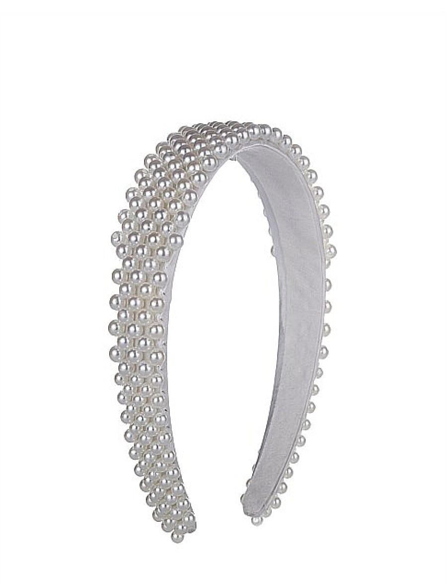 Online Gregory Ladner Wide Pearl Headband Gregory Ladner Discount White