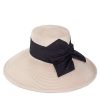 Hot Gregory Ladner Pp Asm Hat With Grosgrain Bow Gregory Ladner Discount Natural/Black