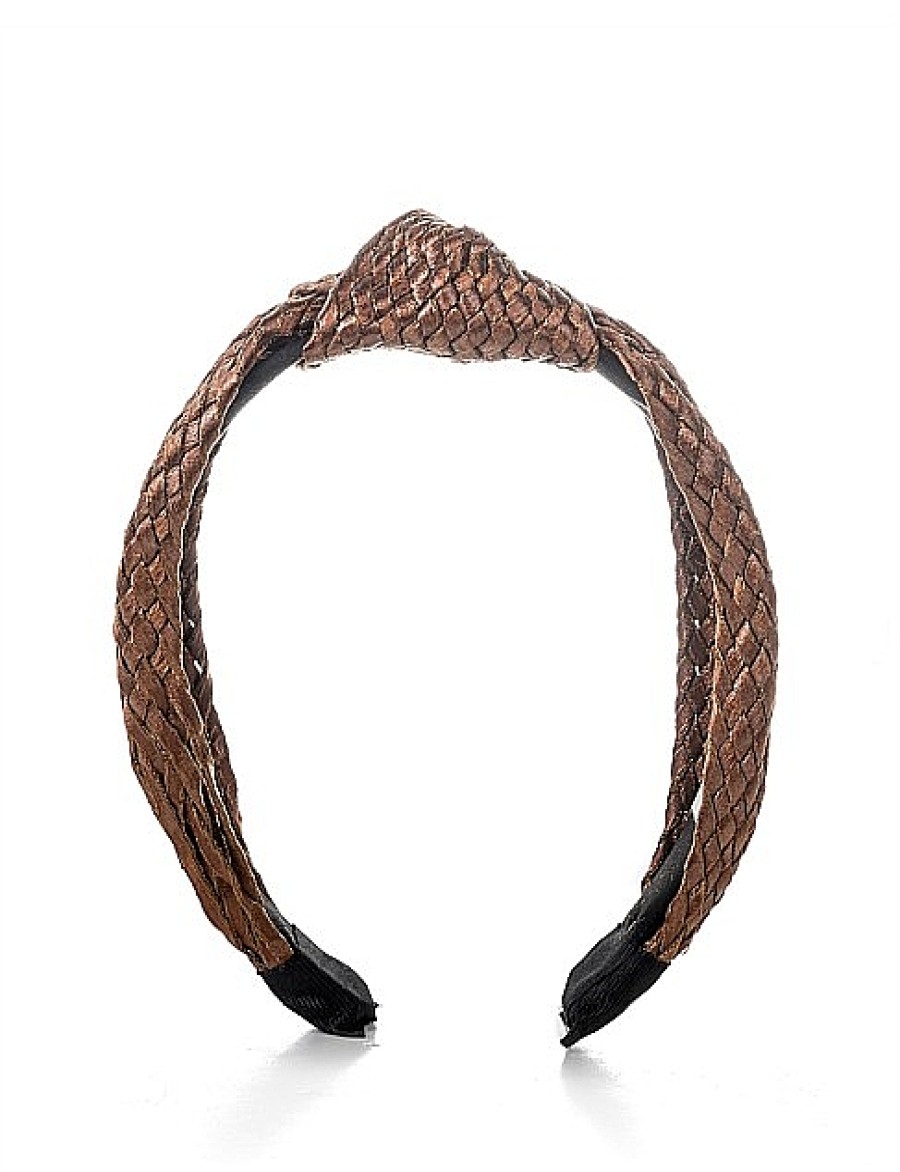 Clearance Gregory Ladner Woven Knot Turban Headband Gregory Ladner Limited Edition Dark Brown