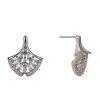 New Gregory Ladner Small Fan With Cz Stud Earrings Gregory Ladner Limited Edition Rhodium