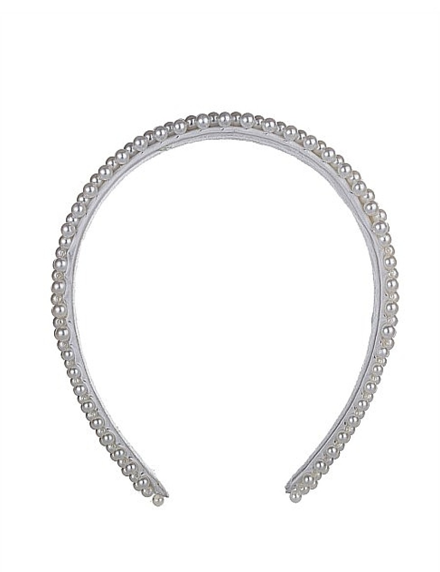 Online Gregory Ladner Wide Pearl Headband Gregory Ladner Discount White