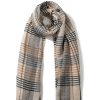 New Gregory Ladner Check Scarf Gregory Ladner Discount Cream/Black