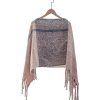 Online Gregory Ladner Tartan Poncho With Tassle Gregory Ladner Discount Blush/Grey