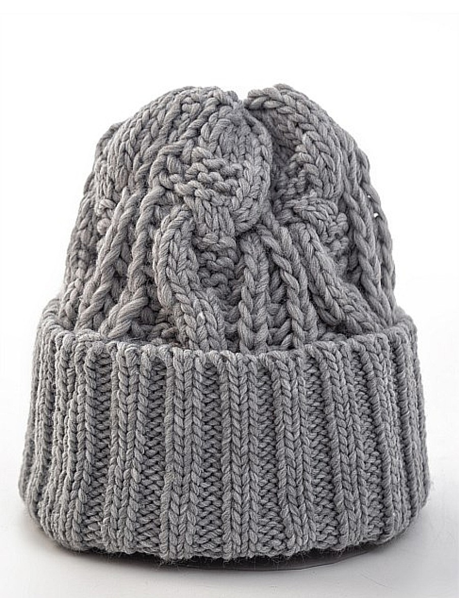 Online Gregory Ladner Cable Knit Beanie Gregory Ladner Wholesale Light Grey