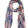 Hot Gregory Ladner Floral/Leaf Print Scarf Gregory Ladner Limited Edition Pink