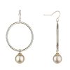 Hot Gregory Ladner Circle Drop With Pearl Earrings Gregory Ladner Cheap Gold