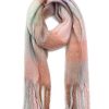 Best Gregory Ladner Check Blanket Scarf Gregory Ladner Cheap Pastel