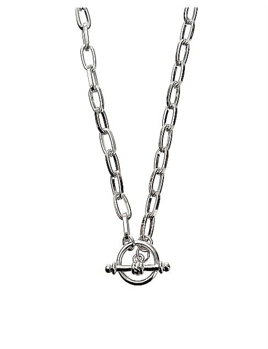 Clearance Gregory Ladner Chain With Fob Closure Necklace Gregory Ladner Wholesale Rhodium