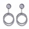 New Gregory Ladner Double Hoop Drop Earring With Stud Gregory Ladner Limited Edition Rhodium