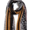 Online Gregory Ladner Multi Animal Print Scarf Gregory Ladner Limited Edition Black/Mustard