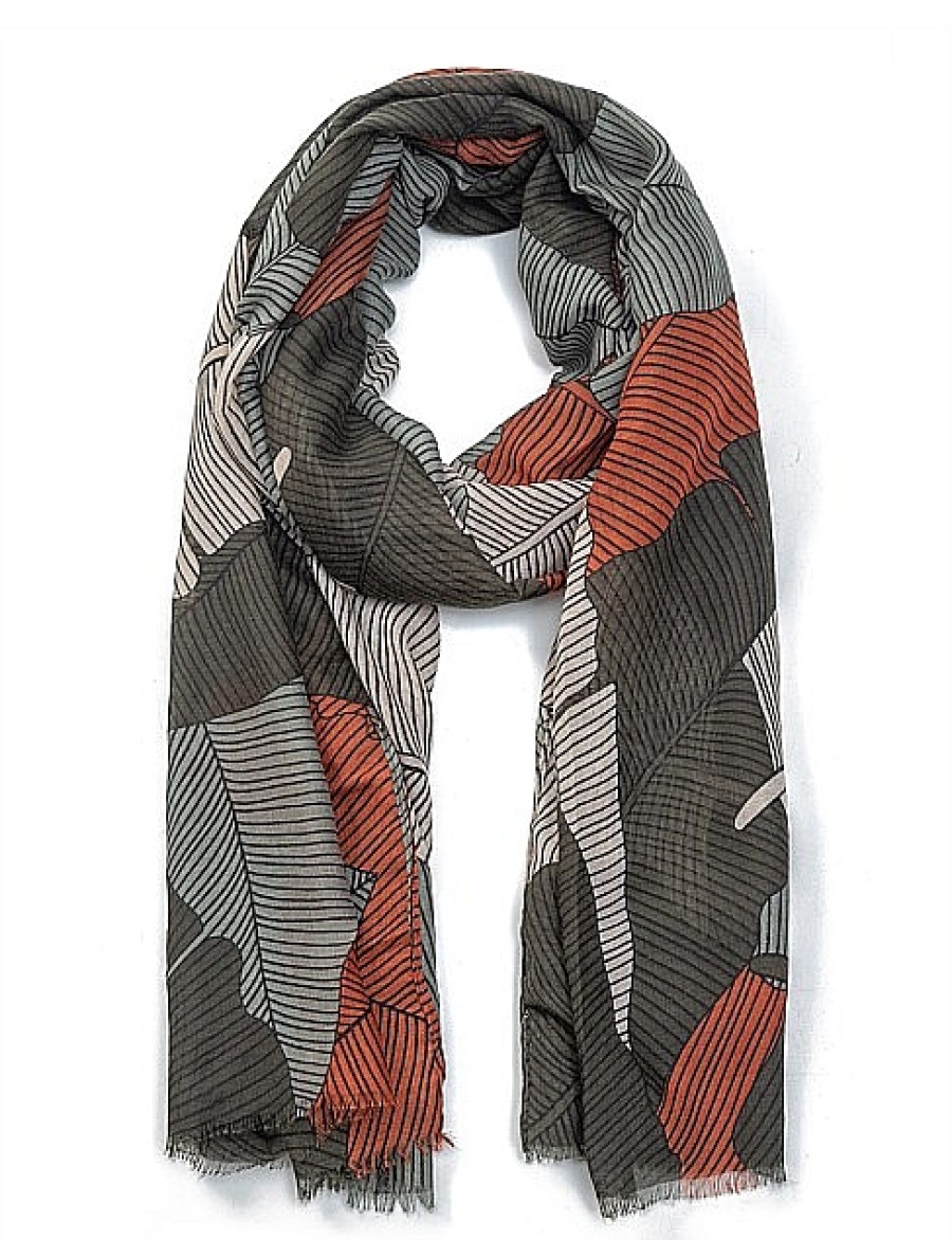 Best Gregory Ladner Leaf Print Scarf Gregory Ladner Wholesale Green