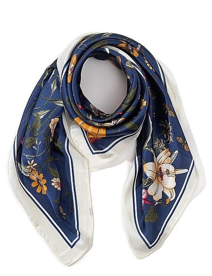 Wholesale Gregory Ladner Botanical Print Kerchief Gregory Ladner Limited Edition Navy