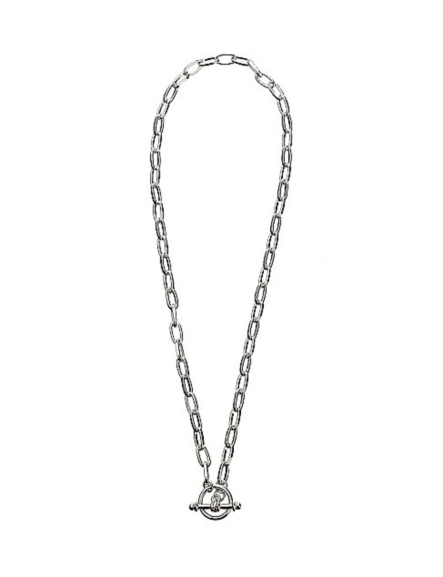 Clearance Gregory Ladner Chain With Fob Closure Necklace Gregory Ladner Wholesale Rhodium