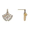 Wholesale Gregory Ladner Small Fan With Cz Stud Earrings Gregory Ladner Discount Gold