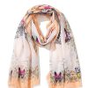 Clearance Gregory Ladner Butterfly Print Scarf Gregory Ladner Promotions Peach