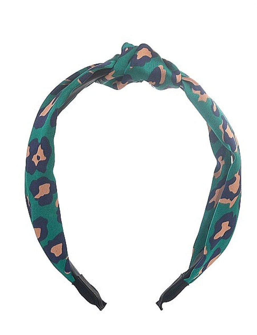 Best Gregory Ladner Animal Print Turban Headband Gregory Ladner Discount Emerald