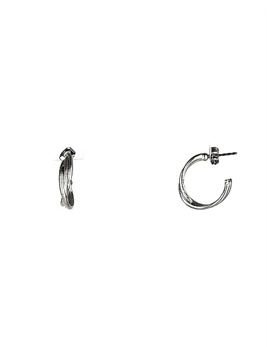 Best Gregory Ladner Twisted 3/4 Hoop Earring Gregory Ladner Wholesale Rhodium