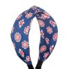 Best Gregory Ladner Retro Floral Turban Gregory Ladner Discount Navy