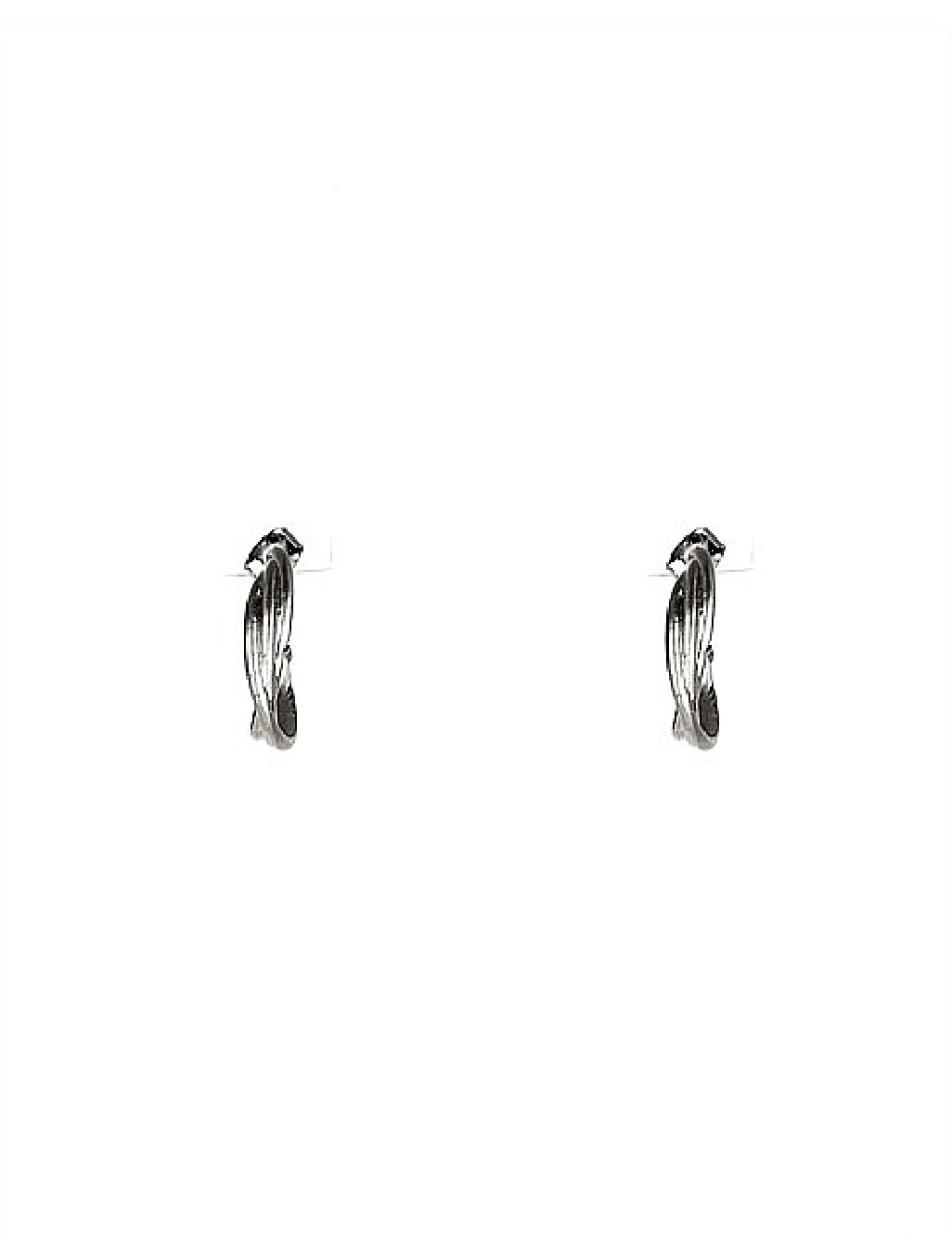 Best Gregory Ladner Twisted 3/4 Hoop Earring Gregory Ladner Wholesale Rhodium