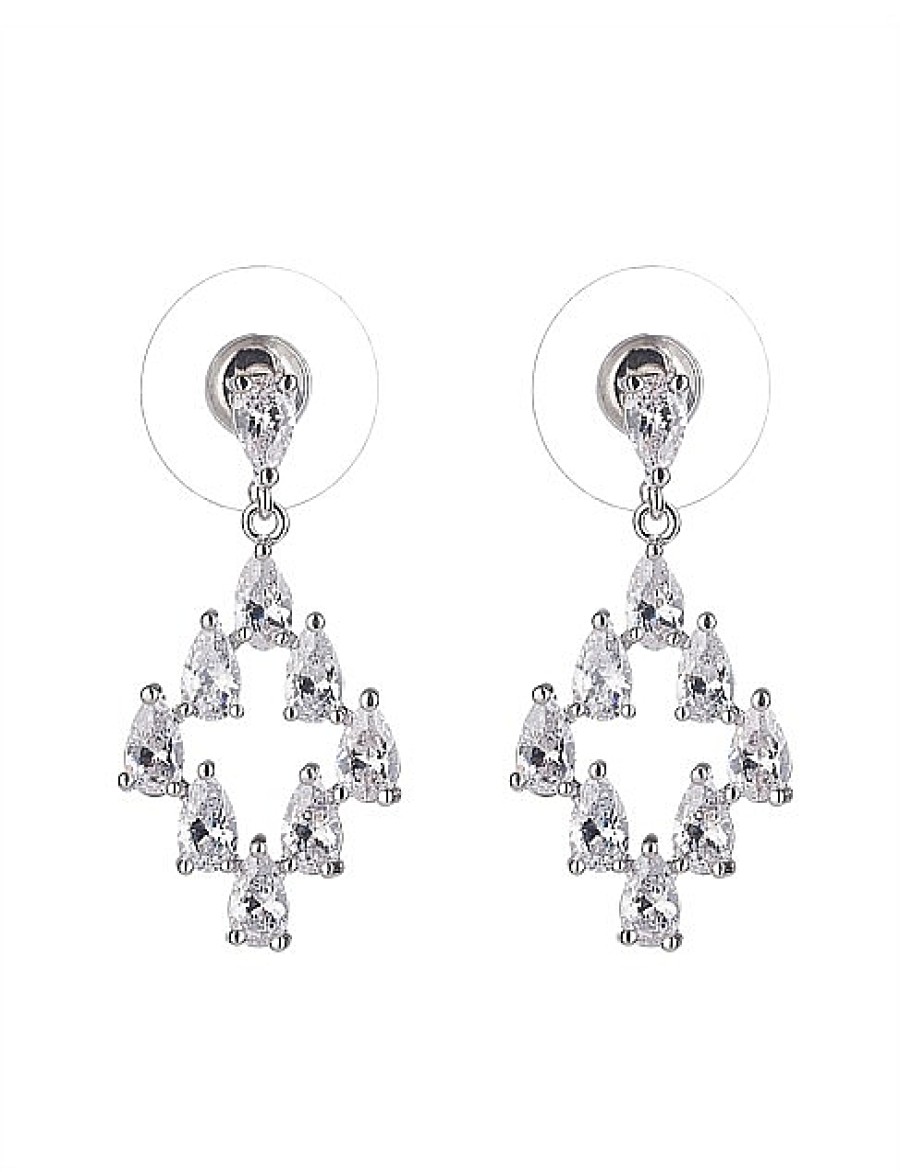 Best Gregory Ladner Cz Diamond Drop Earring Gregory Ladner Limited Edition Rhodium