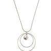 Clearance Gregory Ladner Necklet With Double Hoop/Pearl Pendant Gregory Ladner Promotions Gold