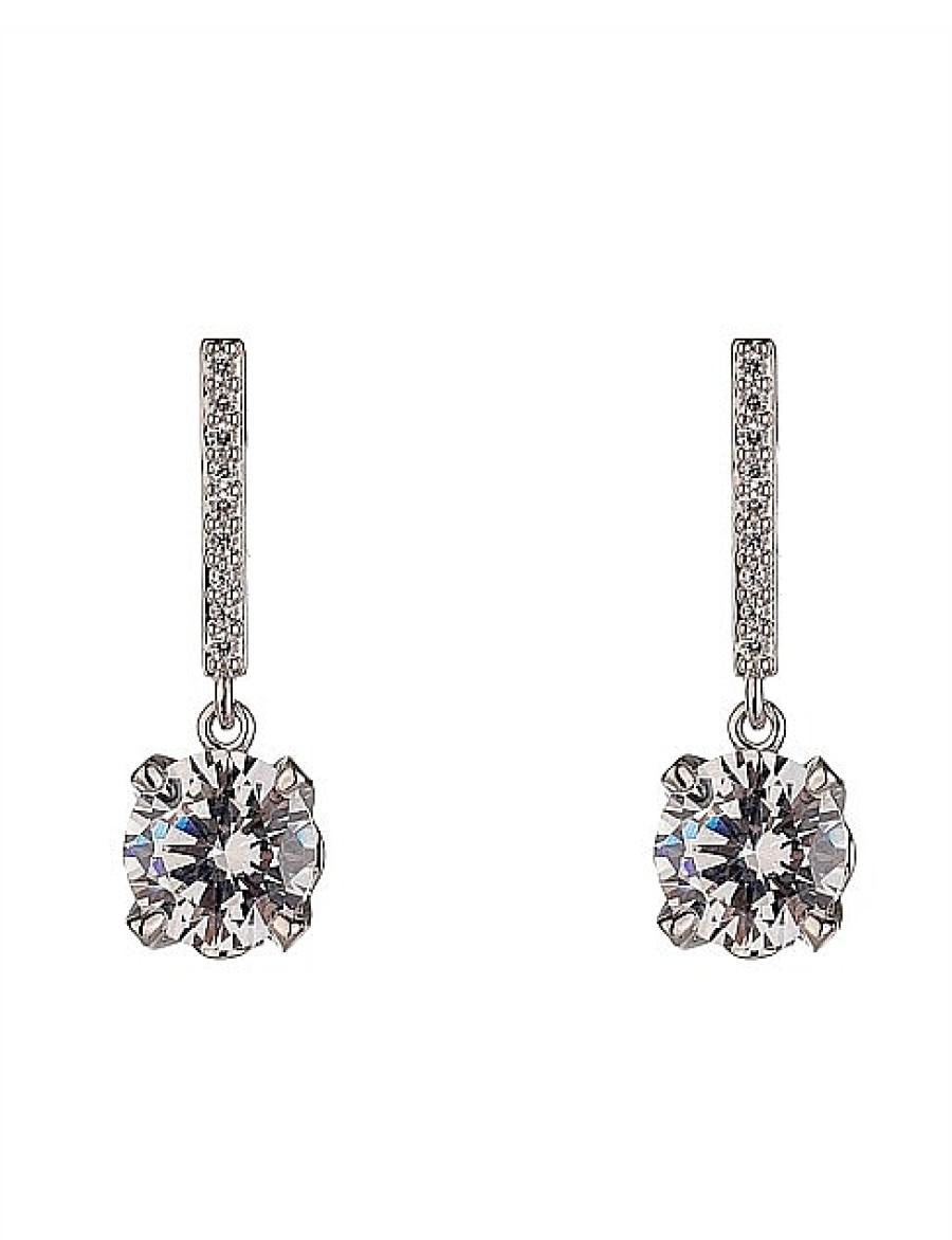 Best Gregory Ladner Cz Drop Silver Earrings Gregory Ladner Limited Edition Rhodium