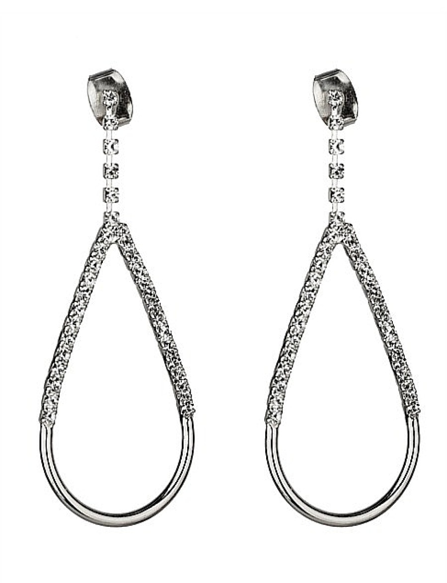 Online Gregory Ladner Teardrop Drop Earring With Cz Gregory Ladner Wholesale Rhodium