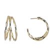 Wholesale Gregory Ladner Triple Strand Hoop Earrings Gregory Ladner Promotions Gold