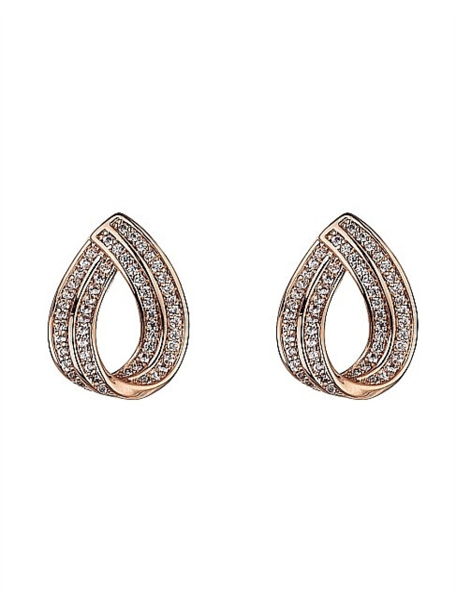 Best Gregory Ladner Cz Open Hoop Stud Earrings Gregory Ladner Cheap Rose Gold