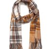 Online Gregory Ladner Tartan Scarf Gregory Ladner Discount Camel