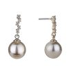 Hot Gregory Ladner Cz Post With Pearl Drop Earrings Gregory Ladner Discount Gold