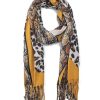 New Gregory Ladner Multi Animal Print Scarf Gregory Ladner Wholesale Camel