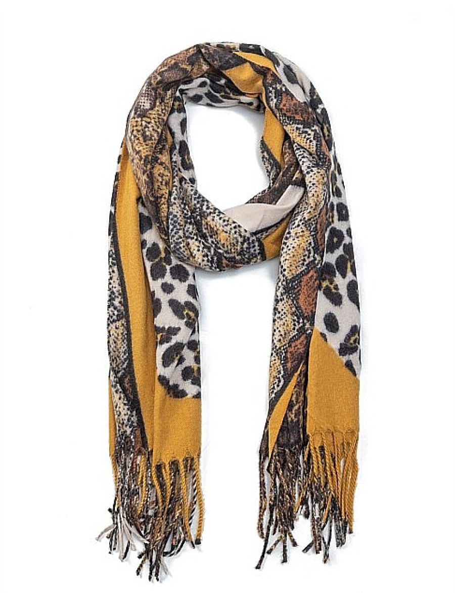 New Gregory Ladner Multi Animal Print Scarf Gregory Ladner Wholesale Camel