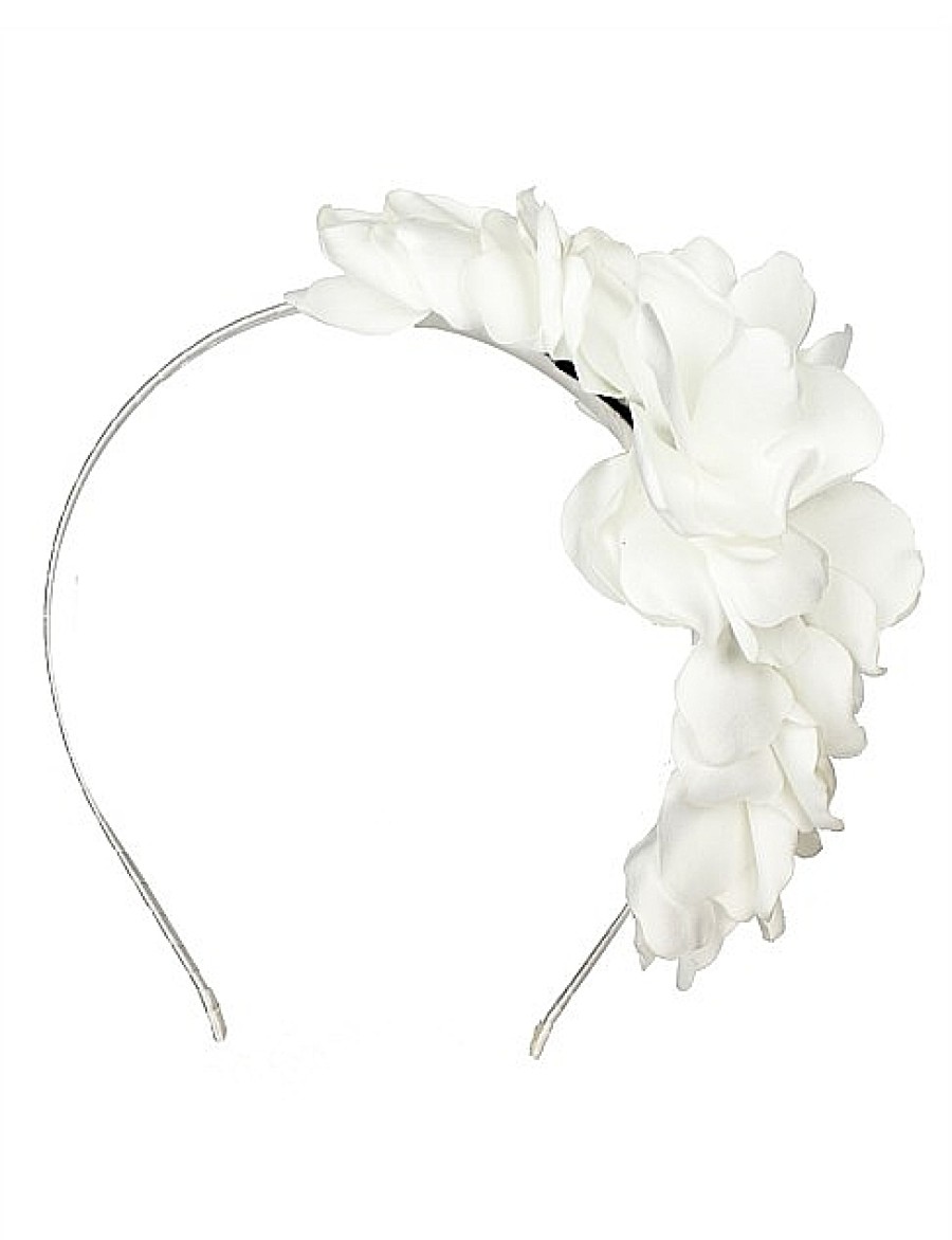 Best Gregory Ladner Half Floral Garland On Headband Gregory Ladner Discount White