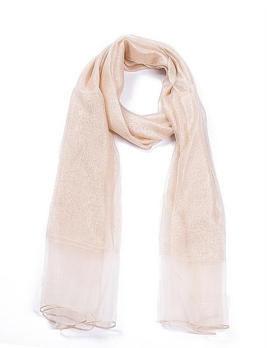 New Gregory Ladner Luerx Stripe Scarf Gregory Ladner Promotions Champagne