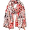 Best Gregory Ladner Vibrant Print Scarf Gregory Ladner Promotions Peach