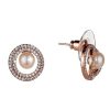 New Gregory Ladner Pearl Centre Cz Circle Earrings Gregory Ladner Cheap Rose Gold