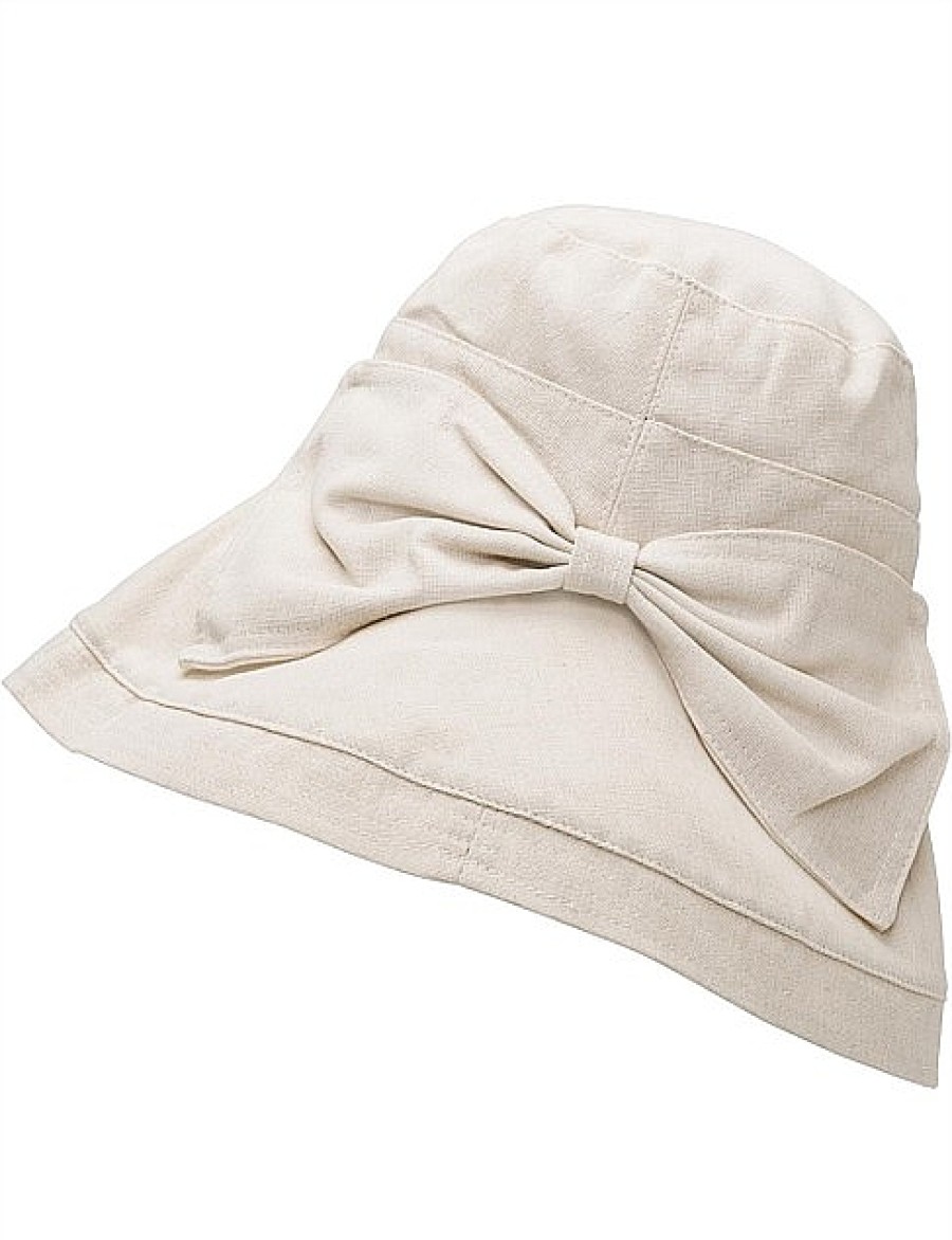 Online Gregory Ladner Canvas Hat With Bow Gregory Ladner Promotions Natural