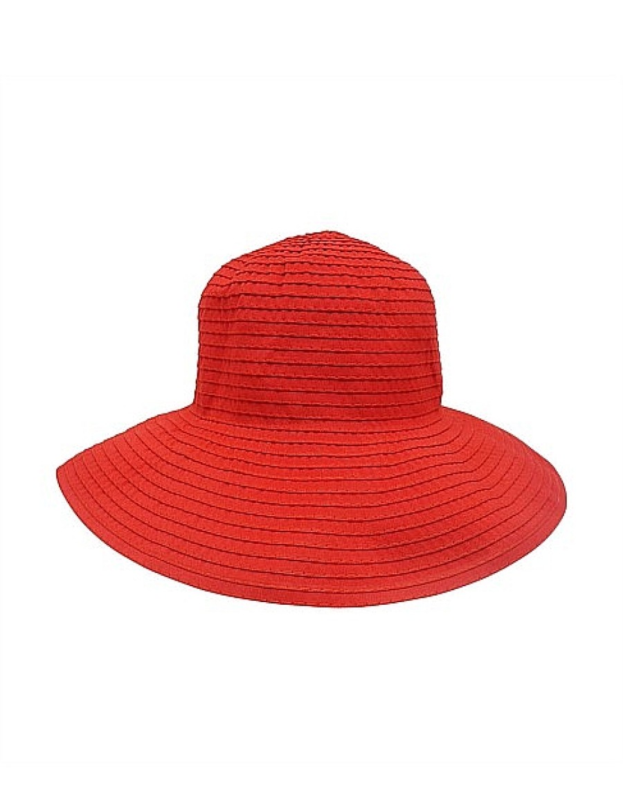 New Gregory Ladner Ribbon Floppy Sunhat Gregory Ladner Discount Red