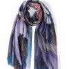 Hot Gregory Ladner Thin Lines Print Scarf Gregory Ladner Discount Blues