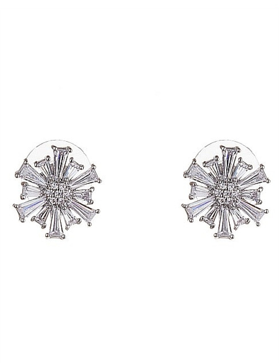 Hot Gregory Ladner Starburst Stud Earrings Gregory Ladner Discount Rhodium