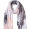 Clearance Gregory Ladner Abstract Floral Print Scarf Gregory Ladner Wholesale Peach/Grey