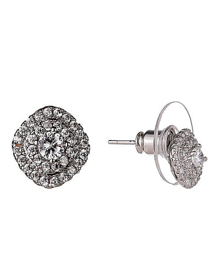 Clearance Gregory Ladner Cluster Stud Earrings Gregory Ladner Discount Rhodium