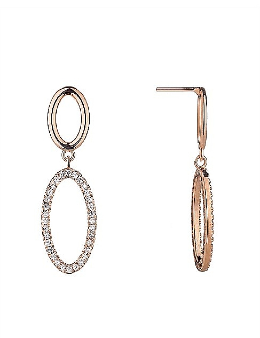 Best Gregory Ladner Double Oval Drop With Cz Earrings Gregory Ladner Cheap Rose Gold