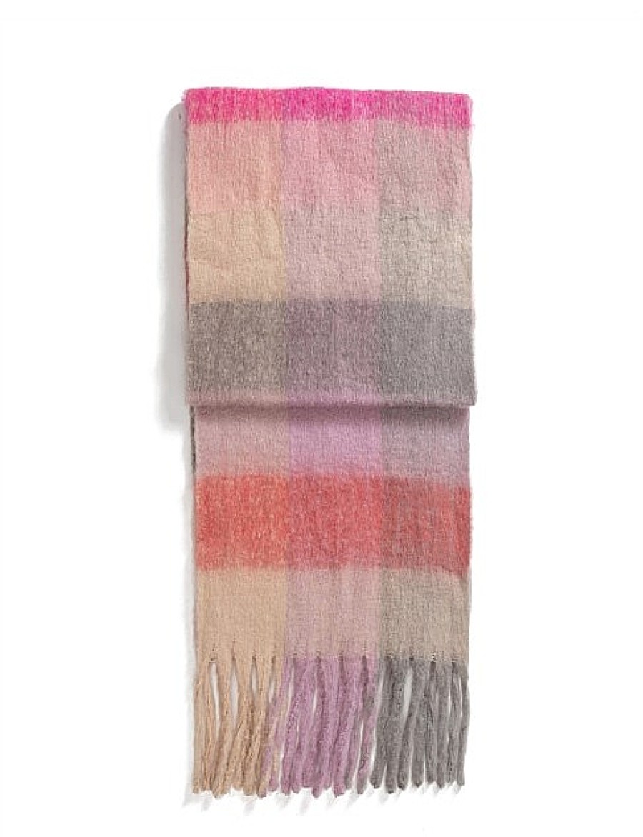 Best Gregory Ladner Blanket Check Scarf Gregory Ladner Cheap Pinks