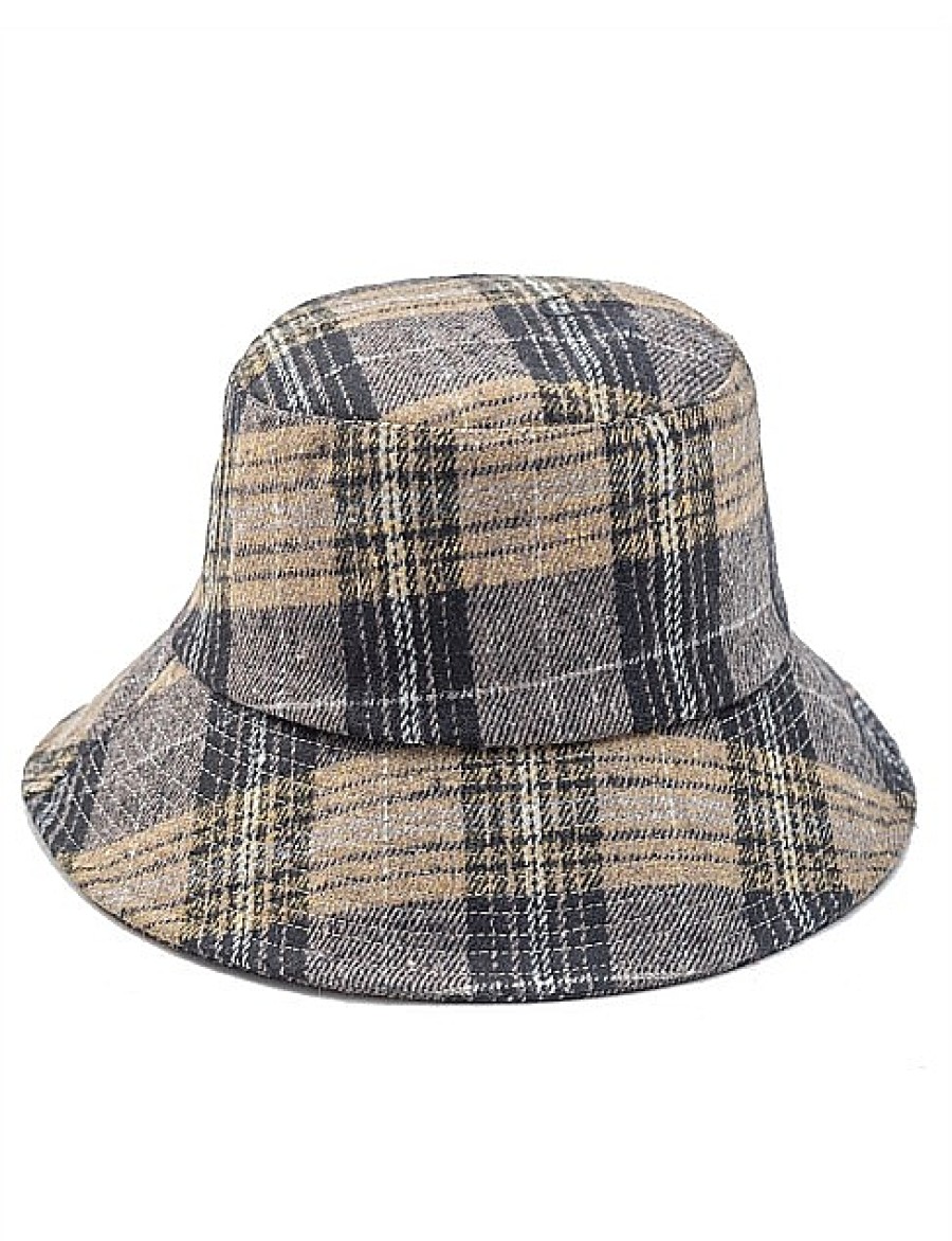 Online Gregory Ladner Check Bucket Hat Gregory Ladner Wholesale Camel