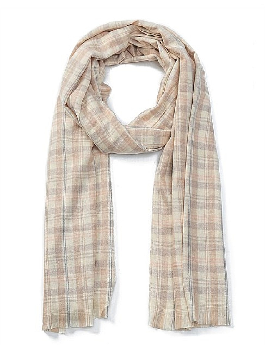 Clearance Gregory Ladner Mini Check Scarf Gregory Ladner Limited Edition Taupe