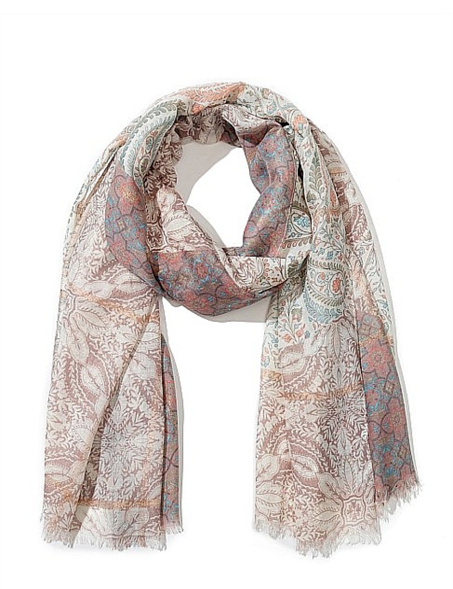 New Gregory Ladner Paisley Print Scarf Gregory Ladner Wholesale Pastel